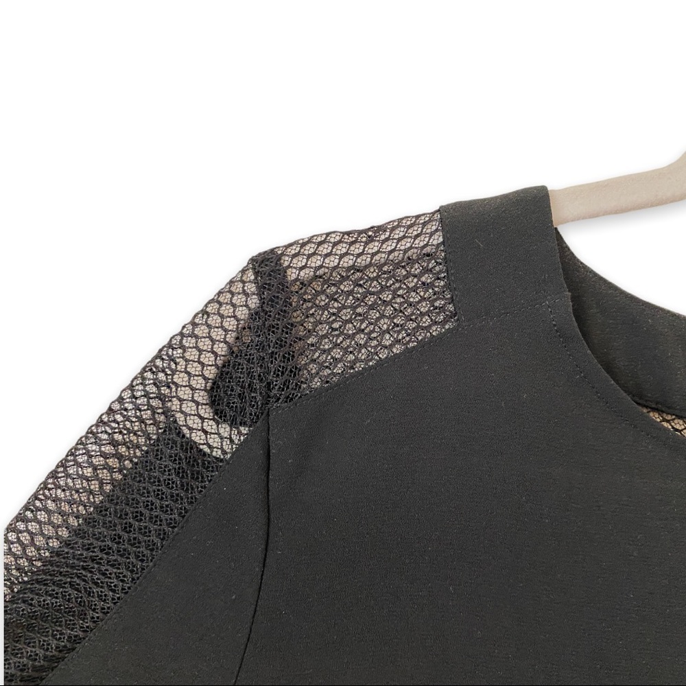 Calvin Klein Black Long-Sleeve Top with Mesh Accent - Picture 3 of 5